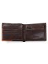 Litchi Embossed Small Wallet Colorblock Genuine Leather Credit Card Holder For Daily