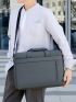 Gray Classic Briefcase Zipper