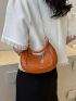 PU Hobo Bag Crocodile Embossed Tassel Decor