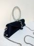 PU Novelty Bag Rig Rhinestone Decor White