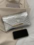 Crocodile Embossed Envelope Bag Funky Metallic Flap PU