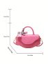 Medium Saddle Bag Pink Flap Twilly Scarf Decor For Daily