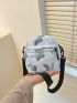 Mini Square Bag Butterfly Pattern Adjustable Strap For Daily