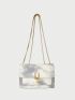 Mini Flap Square Bag Tie Dye Metal Decor