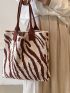 Large Crochet Bag Zebra Striped Pattern