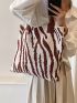 Large Crochet Bag Zebra Striped Pattern