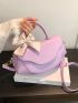Flap Novelty Bag Twilly Scarf Decor Purple
