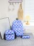 3pcs Bag Set Backpack Crossbody Bag Pencil Case Fish Scale Pattern Preppy