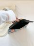 Colorblock Envelope Bag Geometric Pattern Metal Decor