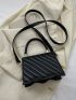 Mini Novelty Bag Fashionable Quilted Metal Lock Top Handle Flap PU
