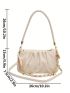 Medium Ruched Bag Solid Color Chain Decor