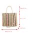 Colorblock Straw Bag Large Capacity Double Handle For Vacation