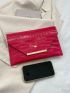 Crocodile Embossed Envelope Bag Funky Neon-pink PU