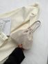 Small Bucket Bag Flower Decor Faux Pearl Detail