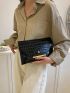 Medium Envelope Bag Crocodile Embossed Flap