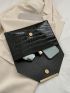 Crocodile Embossed Envelope Bag Elegant Flap PU