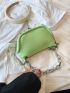 Mini Satchel Bag Solid Color Chain Decor
