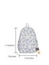 Cartoon Bear & Bow Graphic Classic Backpack Preppy