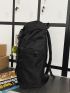 Minimalist Classic Backpack Release Buckle Design Multi-Pocket Black