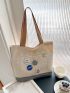 Two Tone Shopper Bag With Badges