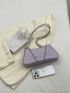 Letter Embossed Baguette Bag Chain Decor