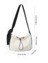 Large Hobo Bag Two Tone Drawstring Design