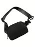 1pc Adjustable-strap Black Sporting Waist Bag