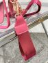 Mini Clear Square Bag With Coin Purse Twilly Scarf Decor Neon Pink