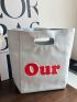 Colorblock Shopper Bag Letter Graphic