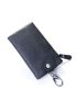 Litchi Embossed Black Key Case With Zipper Car Holder Case