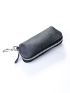 Litchi Embossed Black Key Case With Zipper Car Holder Case