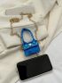 Mini Flap Square Bag Crocodile Embossed Metallic Funky