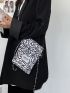 Zebra Striped Square Bag Mini Flap