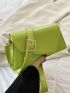 Minimalist Square Bag Small Flap Green