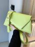 Minimalist Square Bag Small Flap Green