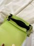 Minimalist Square Bag Small Flap Green