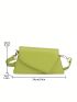 Minimalist Square Bag Small Flap Green