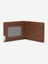 Letter Graphic Small Wallet Bifold Brown