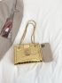 Crocodile Embossed Square Bag Small Funky