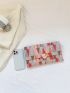 Geometric Pattern Envelope Bag Colorblock Button Decor For Daily