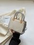 Letter Graphic Square Bag Mini Double Handle Funky