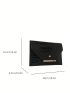 Black Envelope Bag Crocodile Embossed Metal Decor