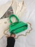 Small Dome Bag Solid Color Metallic Double Handle