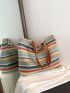 Striped Pattern Straw Bag Small Vacation