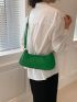 Medium Baguette Bag Embossed Detail Green