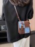 Colorblock Square Bag Mini With Bag Charm Top Handle