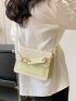 Mini Straw Bag Colorblock Chain Decor Flap For Vacation