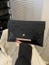 Medium Envelope Bag Crocodile Embossed Flap