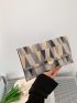 Colorblock Envelope Bag Geometric Pattern Metal Decor For Daily