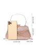 Small Box Bag Glitter & Rhinestone Decor Chain Strap